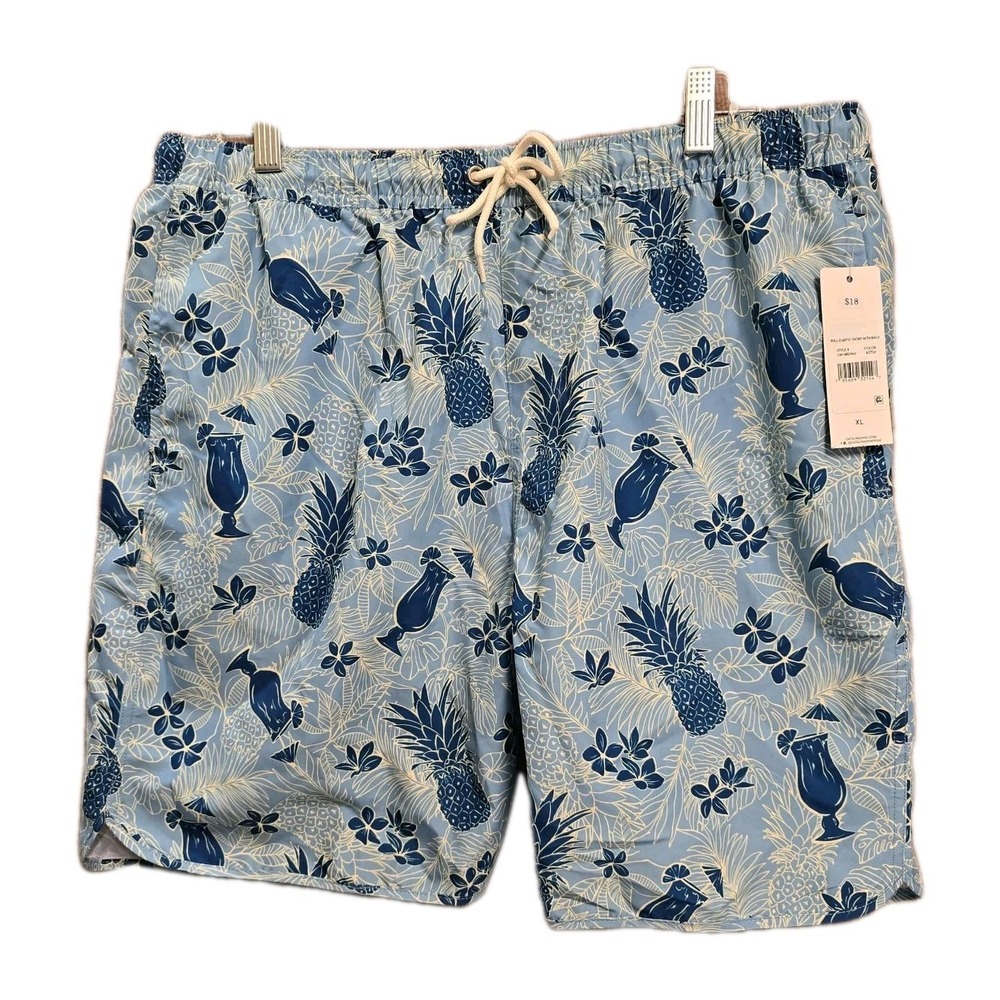 CATALINA Men's Sz XL  ‎ Blue Tropical Lined Swim Trunks Bottoms NWT